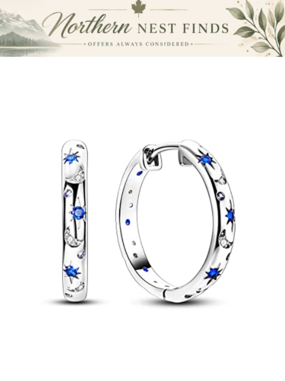 925 Sterling Silver Hoop Earrings Cubic Zirconia Huggie Butterfly Hypoallergenic